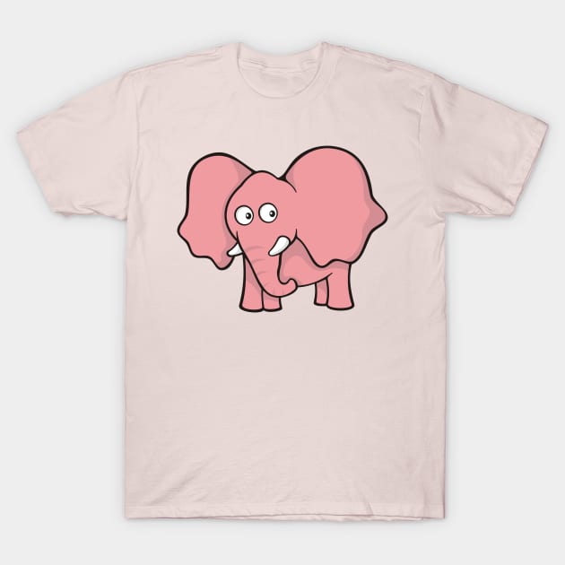 Pink Elephant Cartoon T-Shirt by sifis